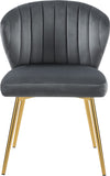 Finley Velvet / Engineered Wood / Foam Contemporary Grey Velvet Dining Chair - 20.5" W x 20" D x 31.5" H