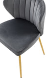 Finley Velvet / Engineered Wood / Foam Contemporary Grey Velvet Dining Chair - 20.5" W x 20" D x 31.5" H