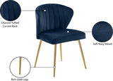 Finley Velvet / Engineered Wood / Foam Contemporary Navy Velvet Dining Chair - 20.5" W x 20" D x 31.5" H