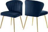 Finley Velvet / Engineered Wood / Foam Contemporary Navy Velvet Dining Chair - 20.5" W x 20" D x 31.5" H