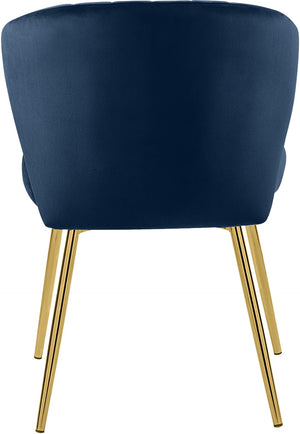 Finley Velvet / Engineered Wood / Foam Contemporary Navy Velvet Dining Chair - 20.5" W x 20" D x 31.5" H