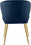 Finley Velvet / Engineered Wood / Foam Contemporary Navy Velvet Dining Chair - 20.5" W x 20" D x 31.5" H