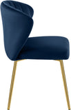 Finley Velvet / Engineered Wood / Foam Contemporary Navy Velvet Dining Chair - 20.5" W x 20" D x 31.5" H