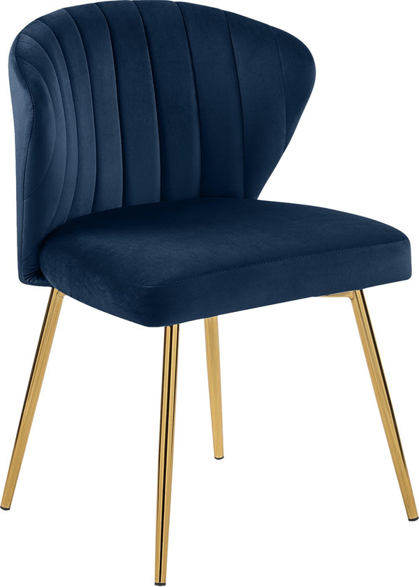 Finley Velvet / Engineered Wood / Foam Contemporary Navy Velvet Dining Chair - 20.5" W x 20" D x 31.5" H