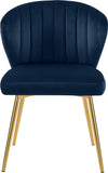 Finley Velvet / Engineered Wood / Foam Contemporary Navy Velvet Dining Chair - 20.5" W x 20" D x 31.5" H