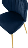 Finley Velvet / Engineered Wood / Foam Contemporary Navy Velvet Dining Chair - 20.5" W x 20" D x 31.5" H