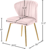 Finley Velvet / Engineered Wood / Foam Contemporary Pink Velvet Dining Chair - 20.5" W x 20" D x 31.5" H