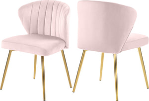 Finley Velvet / Engineered Wood / Foam Contemporary Pink Velvet Dining Chair - 20.5" W x 20" D x 31.5" H
