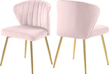 Finley Velvet / Engineered Wood / Foam Contemporary Pink Velvet Dining Chair - 20.5" W x 20" D x 31.5" H