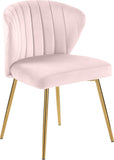 Finley Velvet / Engineered Wood / Foam Contemporary Pink Velvet Dining Chair - 20.5" W x 20" D x 31.5" H