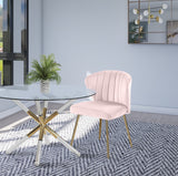 Finley Velvet / Engineered Wood / Foam Contemporary Pink Velvet Dining Chair - 20.5" W x 20" D x 31.5" H