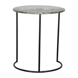 Sagebrook Home Contemporary Metal, Set of 2 -  22/24" Round Side Tables, Ombre Gray/mo 15219-03 Multi Iron