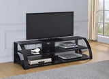 Contemporary 3-tier TV Console Black
