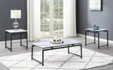 Contemporary 3-piece Occasional Set White and Dark Gunmetal