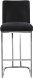 Heidi Velvet / Engineered Wood / Metal / Foam Contemporary Black Velvet Stool - 16" W x 19.5" D x 36.5" H