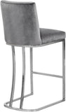 Heidi Velvet / Engineered Wood / Metal / Foam Contemporary Grey Velvet Stool - 16" W x 19.5" D x 36.5" H