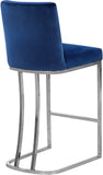 Heidi Velvet / Engineered Wood / Metal / Foam Contemporary Navy Velvet Stool - 16" W x 19.5" D x 36.5" H