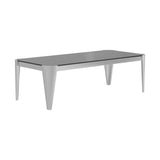 Modern Rectangle Glass Top Coffee Table Silver and Grey