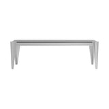 Modern Rectangle Glass Top Coffee Table Silver and Grey