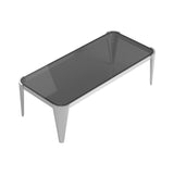 Modern Rectangle Glass Top Coffee Table Silver and Grey