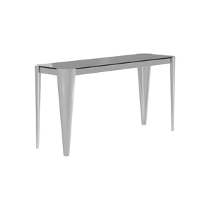 Modern Rectangle Glass Top Sofa Table Silver and Grey