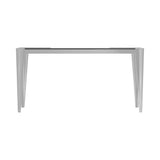 Modern Rectangle Glass Top Sofa Table Silver and Grey