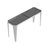 Modern Rectangle Glass Top Sofa Table Silver and Grey