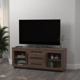 Contemporary 2-door TV Console Aged Walnut