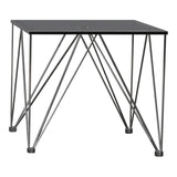 Chalet Contemporary Square End Table with Glass Top Chrome and Grey