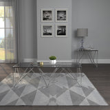 Chalet Contemporary Rectangle Coffee Table with Glass Top Chrome and Grey