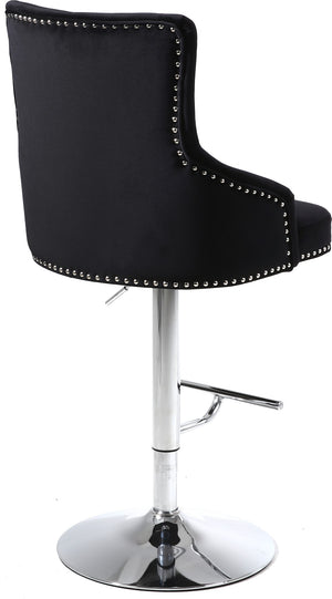Claude Velvet / Engineered Wood / Metal / Foam Contemporary Black Velvet Adjustable Stool - 20.5" W x 22" D x 42"- 50" H