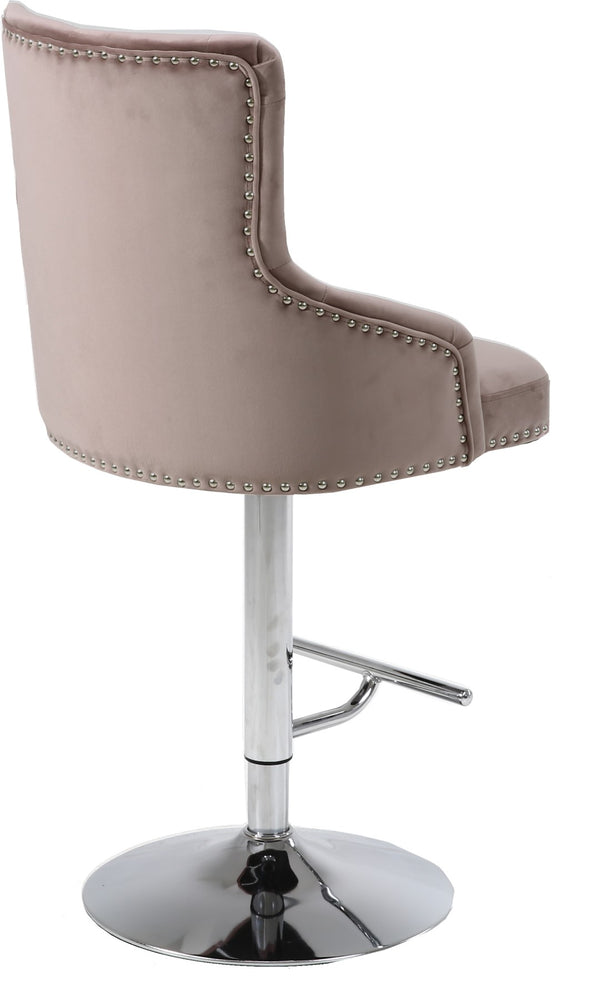Claude Velvet / Engineered Wood / Metal / Foam Contemporary Pink Velvet Adjustable Stool - 20.5" W x 22" D x 42"- 50" H