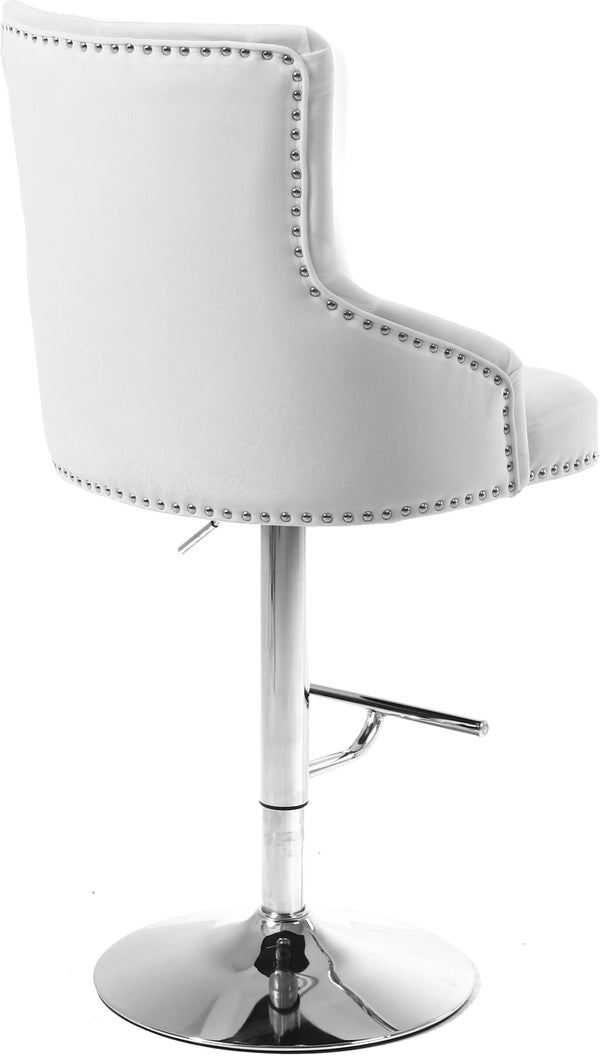 Claude Velvet / Engineered Wood / Metal / Foam Contemporary White Velvet Adjustable Stool - 20.5" W x 22" D x 42"- 50" H