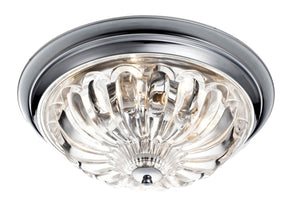 Bethel Chrome Flush Mount in Metal & Glass