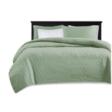 madison park quebec transitional 100 polyester microfiber quilted reversible coverlet set