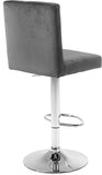 Joel Velvet / Engineered Wood / Metal / Foam Contemporary Grey Velvet Adjustable Stool - 16.5" W x 20" D x 39"-47.5" H