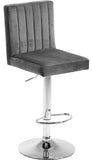 Joel Velvet / Engineered Wood / Metal / Foam Contemporary Grey Velvet Adjustable Stool - 16.5" W x 20" D x 39"-47.5" H