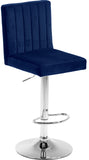 Joel Velvet / Engineered Wood / Metal / Foam Contemporary Navy Velvet Adjustable Stool - 16.5" W x 20" D x 39"-47.5" H