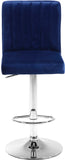 Joel Velvet / Engineered Wood / Metal / Foam Contemporary Navy Velvet Adjustable Stool - 16.5" W x 20" D x 39"-47.5" H