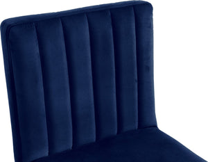 Joel Velvet / Engineered Wood / Metal / Foam Contemporary Navy Velvet Adjustable Stool - 16.5" W x 20" D x 39"-47.5" H