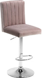 Joel Velvet / Engineered Wood / Metal / Foam Contemporary Pink Velvet Adjustable Stool - 16.5" W x 20" D x 39"-47.5" H