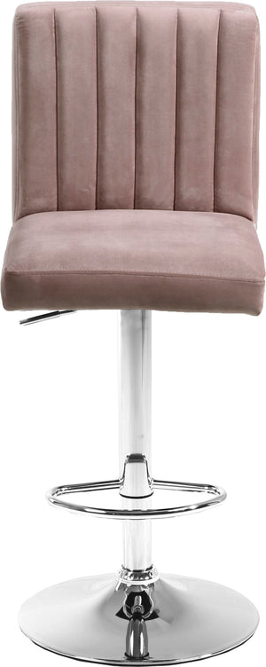 Joel Velvet / Engineered Wood / Metal / Foam Contemporary Pink Velvet Adjustable Stool - 16.5" W x 20" D x 39"-47.5" H
