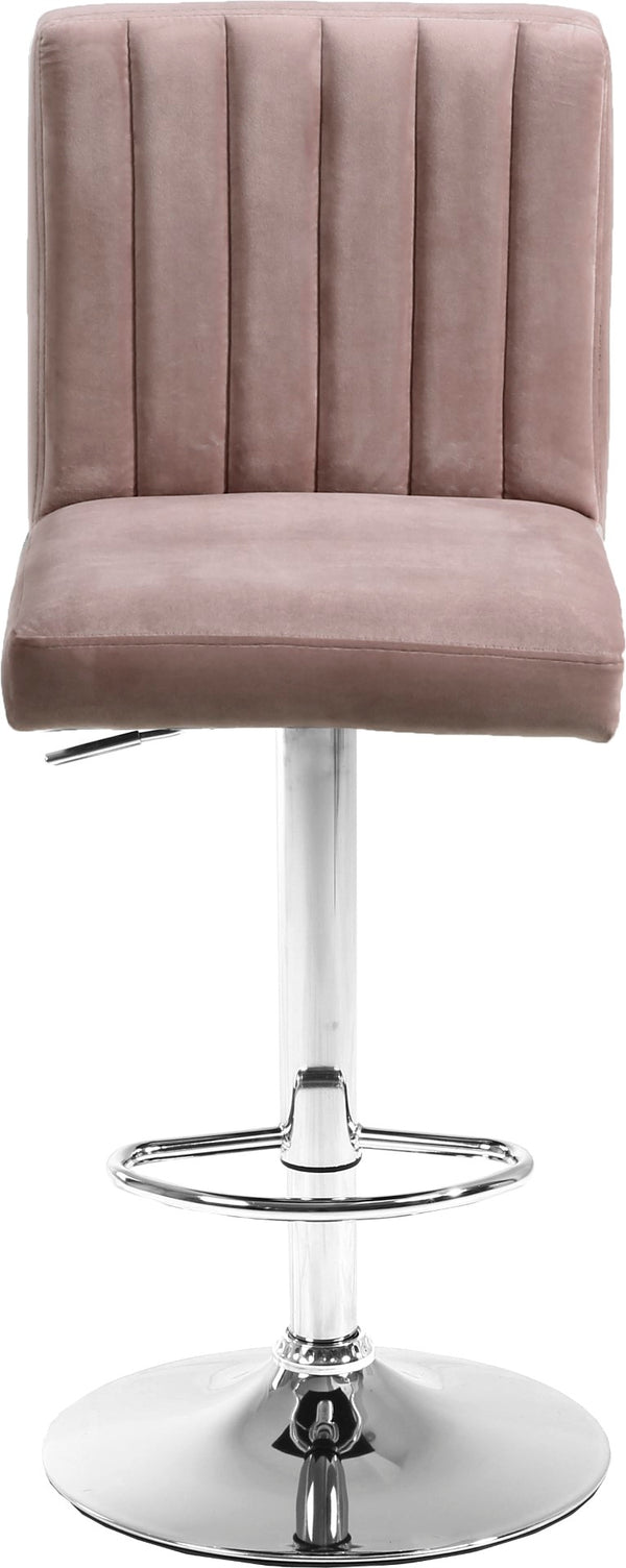 Joel Velvet / Engineered Wood / Metal / Foam Contemporary Pink Velvet Adjustable Stool - 16.5" W x 20" D x 39"-47.5" H