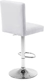 Joel Velvet / Engineered Wood / Metal / Foam Contemporary White Velvet Adjustable Stool - 16.5" W x 20" D x 39"-47.5" H