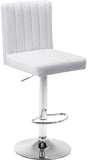 Joel Velvet / Engineered Wood / Metal / Foam Contemporary White Velvet Adjustable Stool - 16.5" W x 20" D x 39"-47.5" H