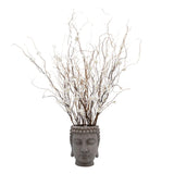 Sagebrook Home Global Gray Buddha Head Planter 13029-03 Gray Polyresin