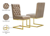 Cameron Velvet / Engineered Wood / Stainless Steel / Foam Contemporary Beige Velvet Dining Chair - 19" W x 25.5" D x 38" H