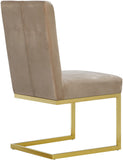 Cameron Velvet / Engineered Wood / Stainless Steel / Foam Contemporary Beige Velvet Dining Chair - 19" W x 25.5" D x 38" H