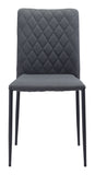 Zuo Modern Harve 100% Polyurethane, Plywood, Steel Modern Commercial Grade Dining Chair Set - Set of 2 Gray, Black 100% Polyurethane, Plywood, Steel