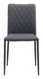English Elm EE2753 100% Polyurethane, Plywood, Steel Modern Commercial Grade Dining Chair Set - Set of 2 Gray, Black 100% Polyurethane, Plywood, Steel